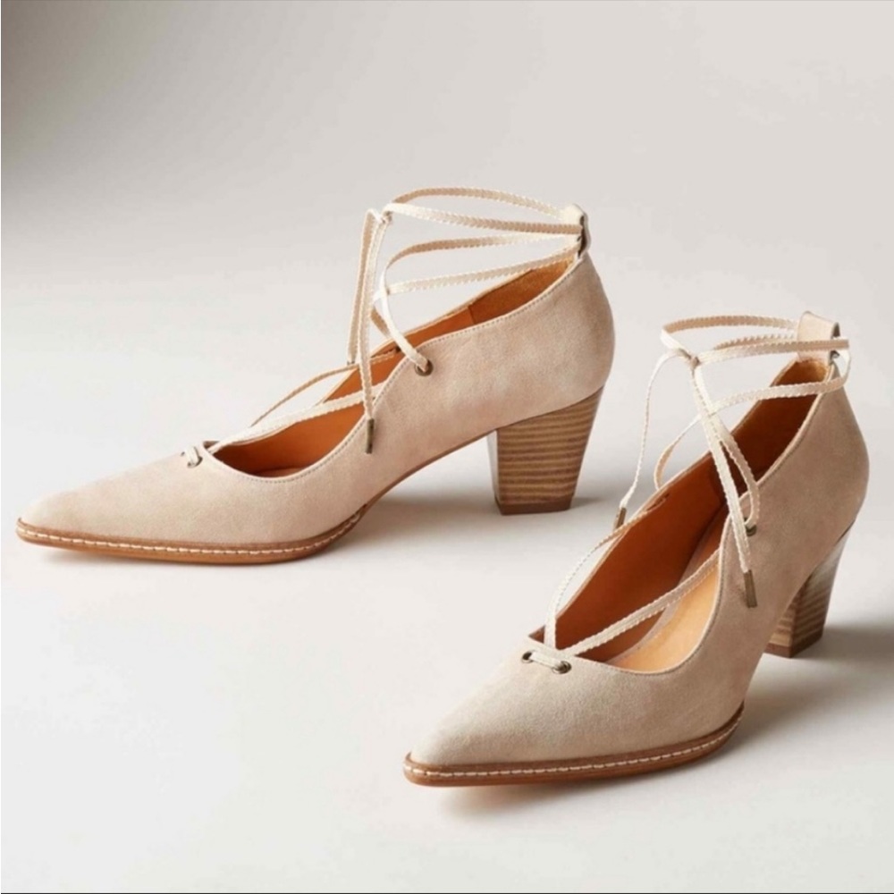 Sundance Odell suede leather pointed toe lace up heel - Picture 2 of 15